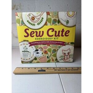 SEW CUTE Embroidery Kit 12 Charming Designs Easy To Follow Instructions